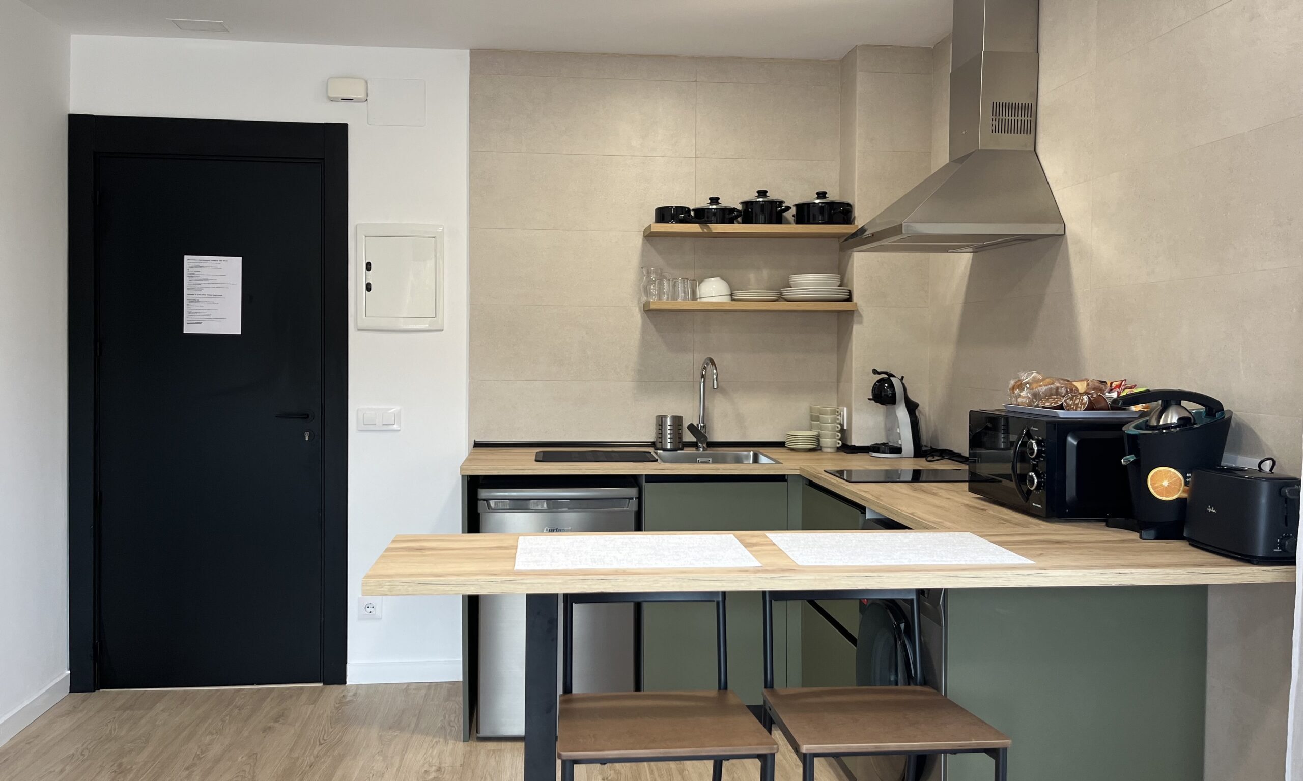 Salón-cocina equipado del Apartamento 4 – Tres Olivos La Alberca